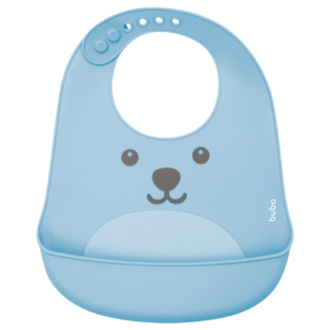 BABADOR EM SILICONE COM PEGA-MIGALHAS GUMY AZUL