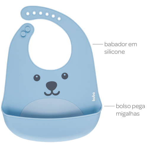 BABADOR EM SILICONE COM PEGA-MIGALHAS GUMY AZUL - Image 6