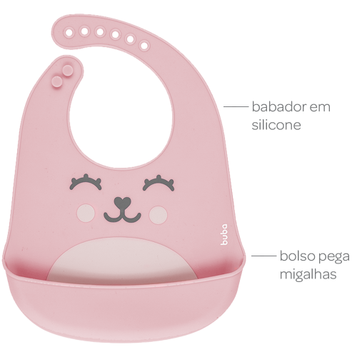 BABADOR EM SILICONE COM PEGA-MIGALHAS GUMY ROSA - Image 6