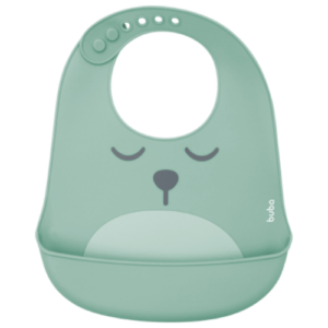 BABADOR EM SILICONE COM PEGA-MIGALHAS GUMY VERDE