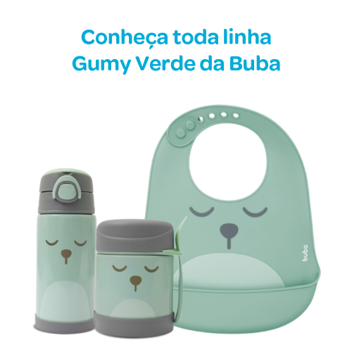 BABADOR EM SILICONE COM PEGA-MIGALHAS GUMY VERDE - Image 3