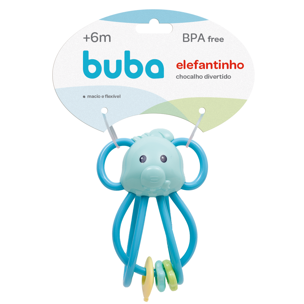 ELEFANTINHO CHOCALHO DIVERTIDO AZUL - Imagem 4