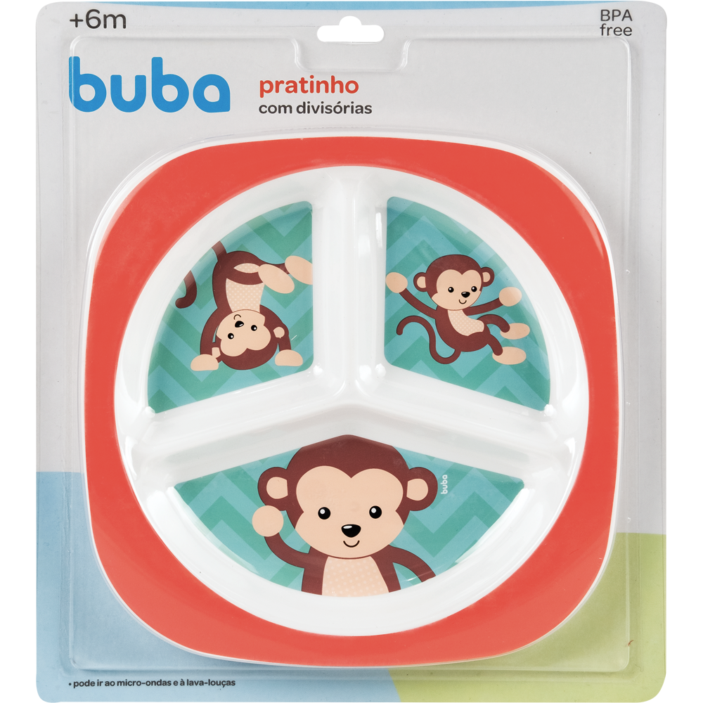PRATO COM DIVISORIAS ANIMAL FUN MACACO - Imagem 6