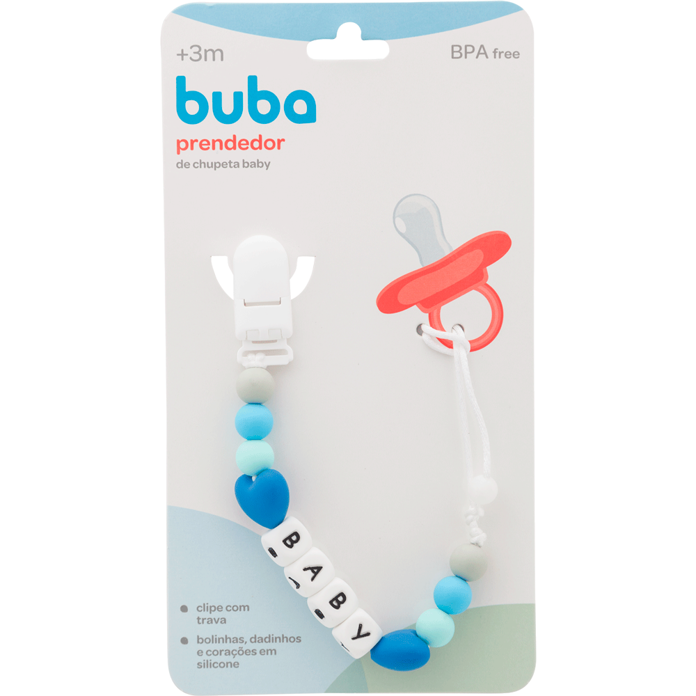PRENDEDOR DE CHUPETA EM SILICONE AZUL - Imagem 5