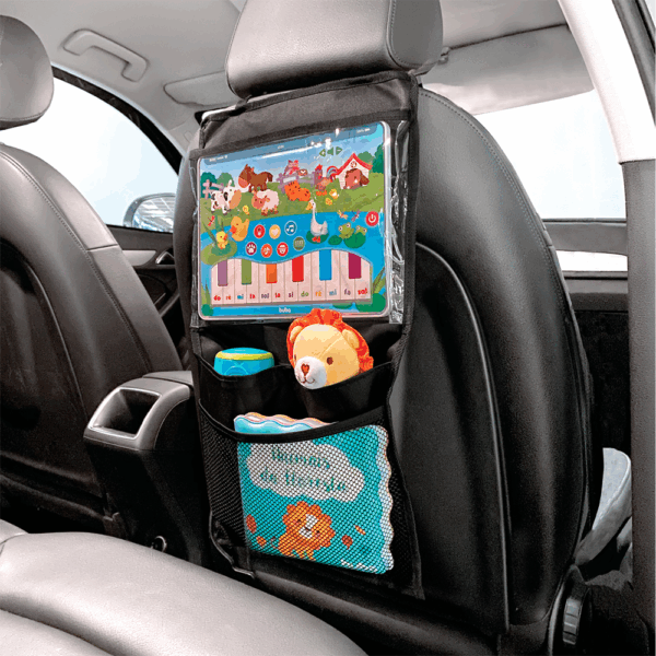 ORGANIZADOR PARA CARRO C/ COMPARTIMENTO P/ TABLET