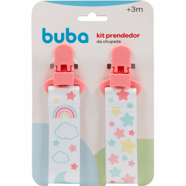 KIT 2 PRENDEDORES DE CHUPETA ESTRELAS ROSA - Image 4