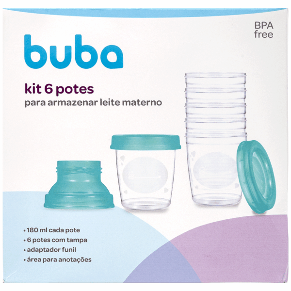 KIT 6 POTES PARA ARMAZENAR LEITE MATERNO - Image 2